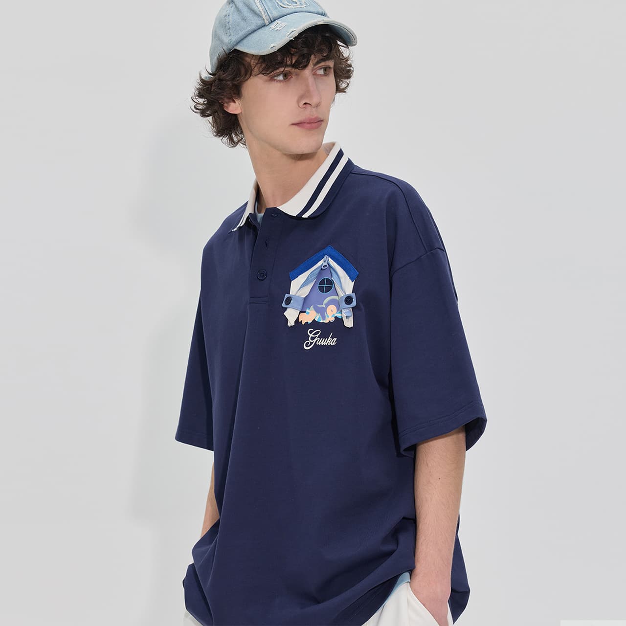 Поло Guuka Dark Blue Men's Polo - изображение 3