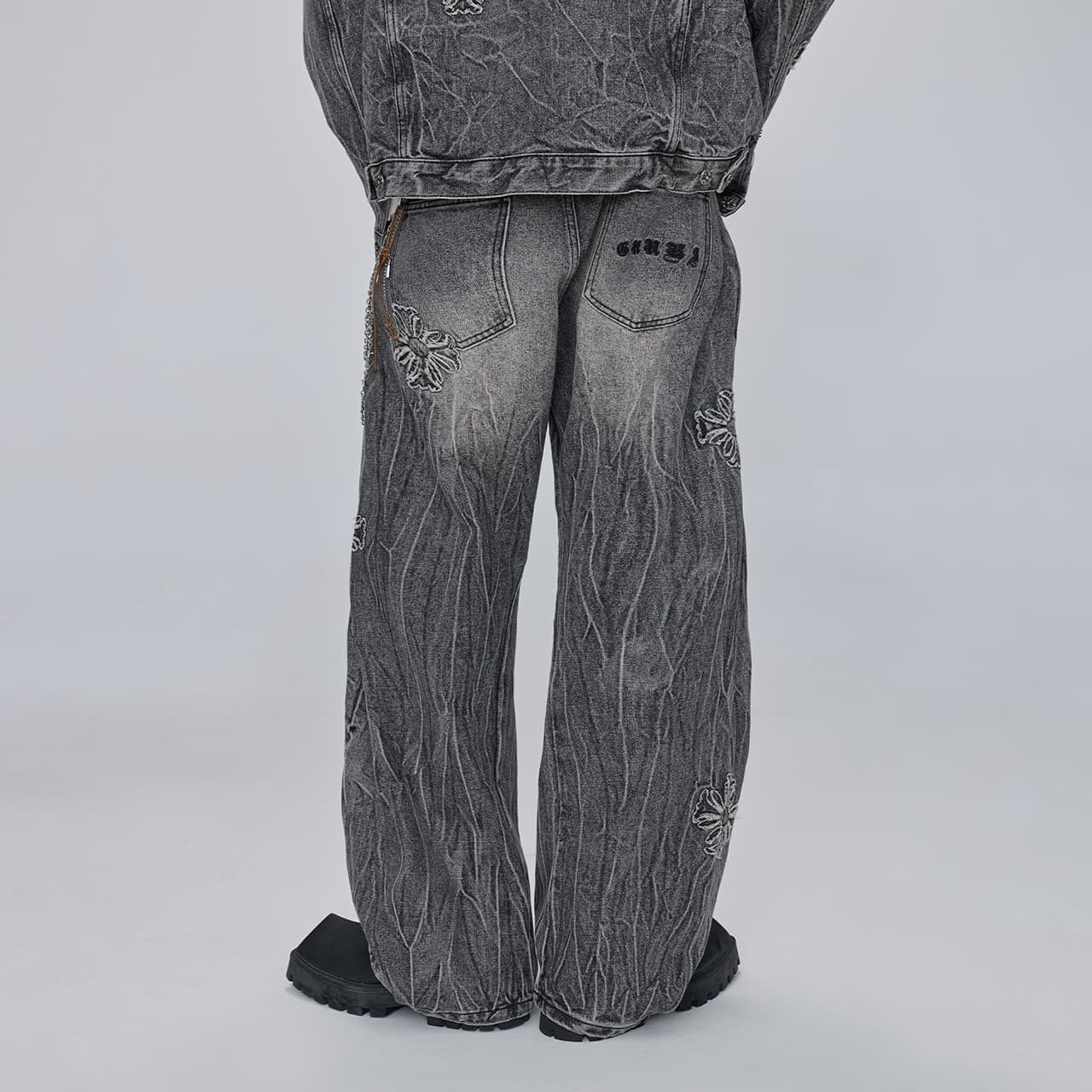 Штаны Guuka Black Gray Color Мужской Джинсы - изображение 4