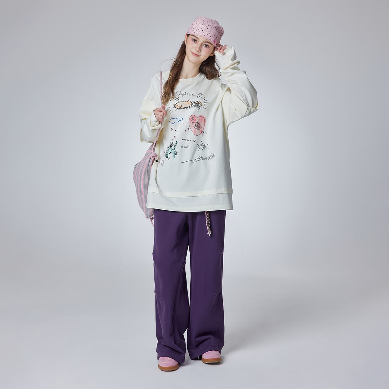 Штаны Guuka Dark Purple Women's Casual Pants Guuka Темно-фиолетовые Женские Повседневные Брюки - изображение 3
