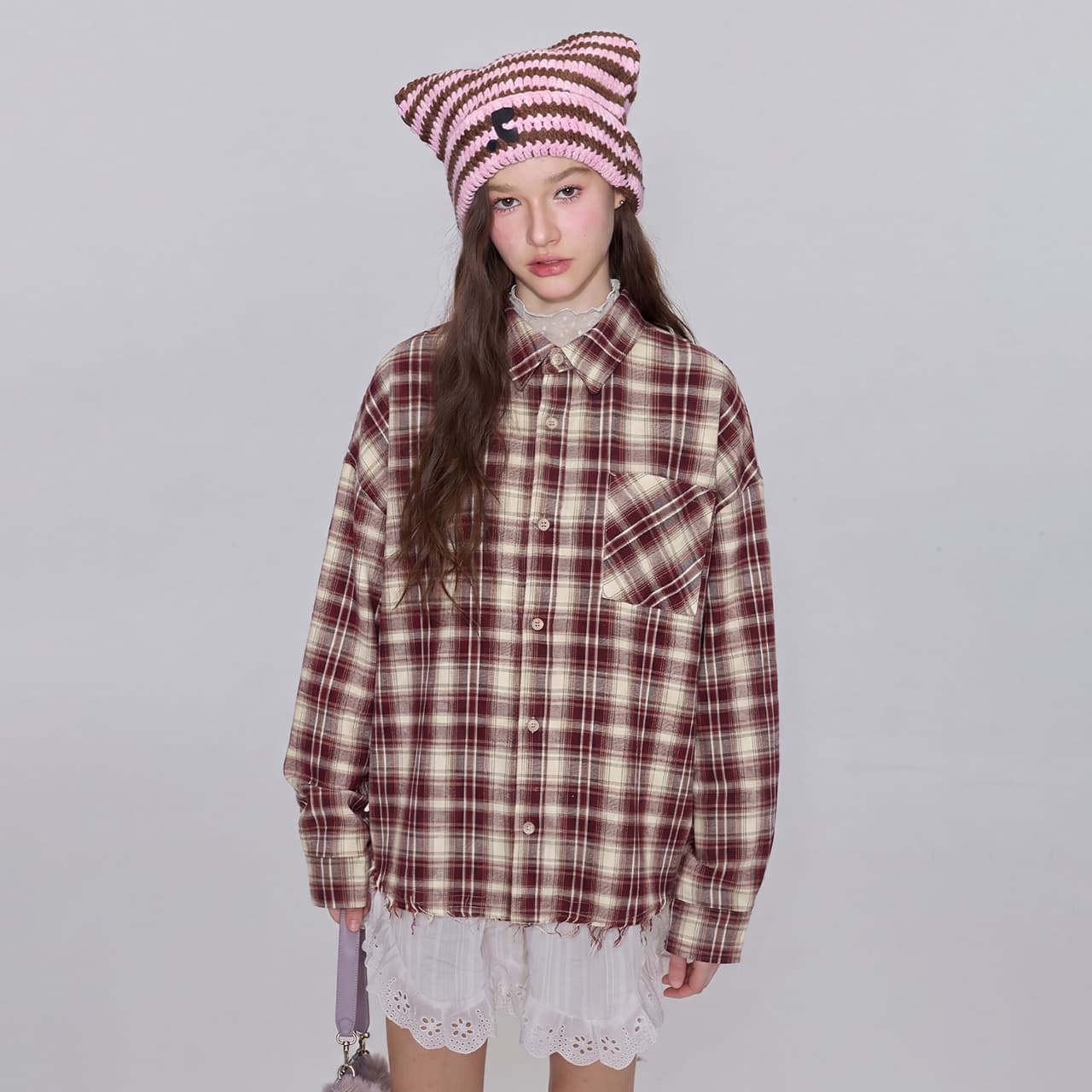 Блузка Guuka Red Women's Shirts Guuka Красный Женские Рубашки - изображение 7
