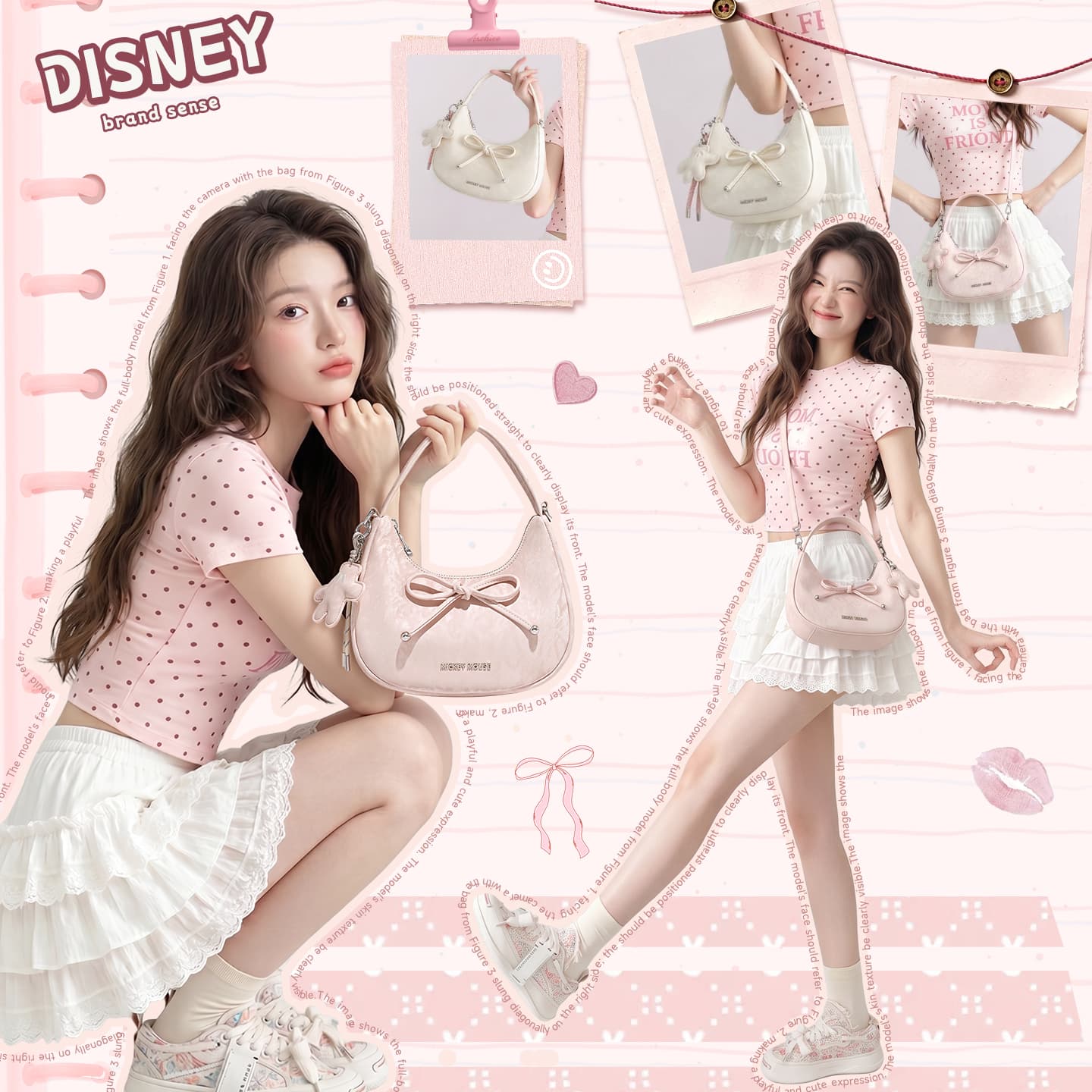 Сумка Disney ПУ (полиуретан) Сумки Обычный (стандартный) Женские Розовый Белый Цвет - изображение 2
