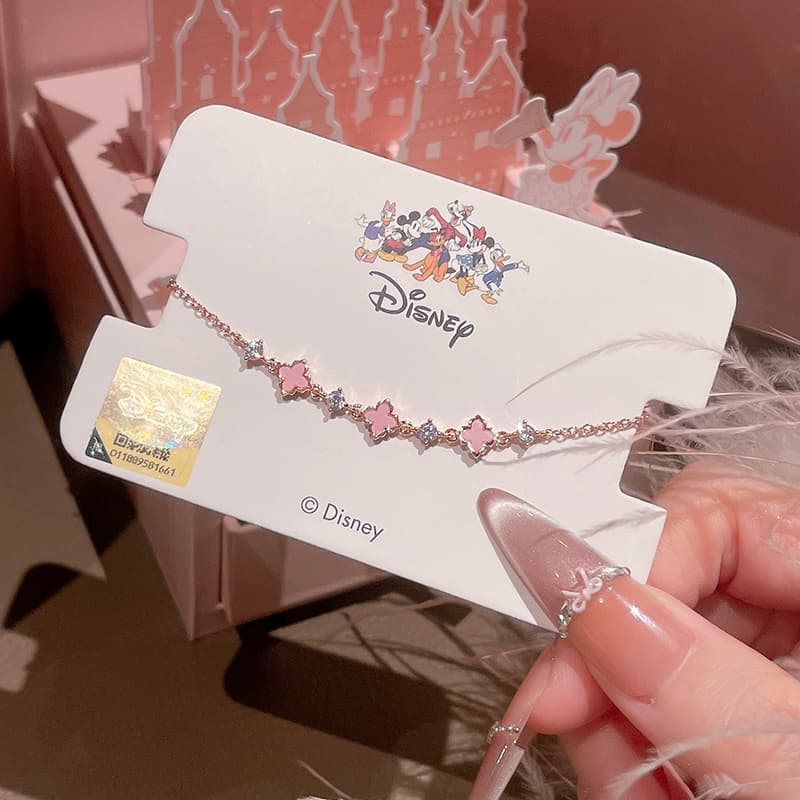 Браслет Disney Синтетический кубический цирконий Браслеты из латуни Женские Розовые - изображение 3