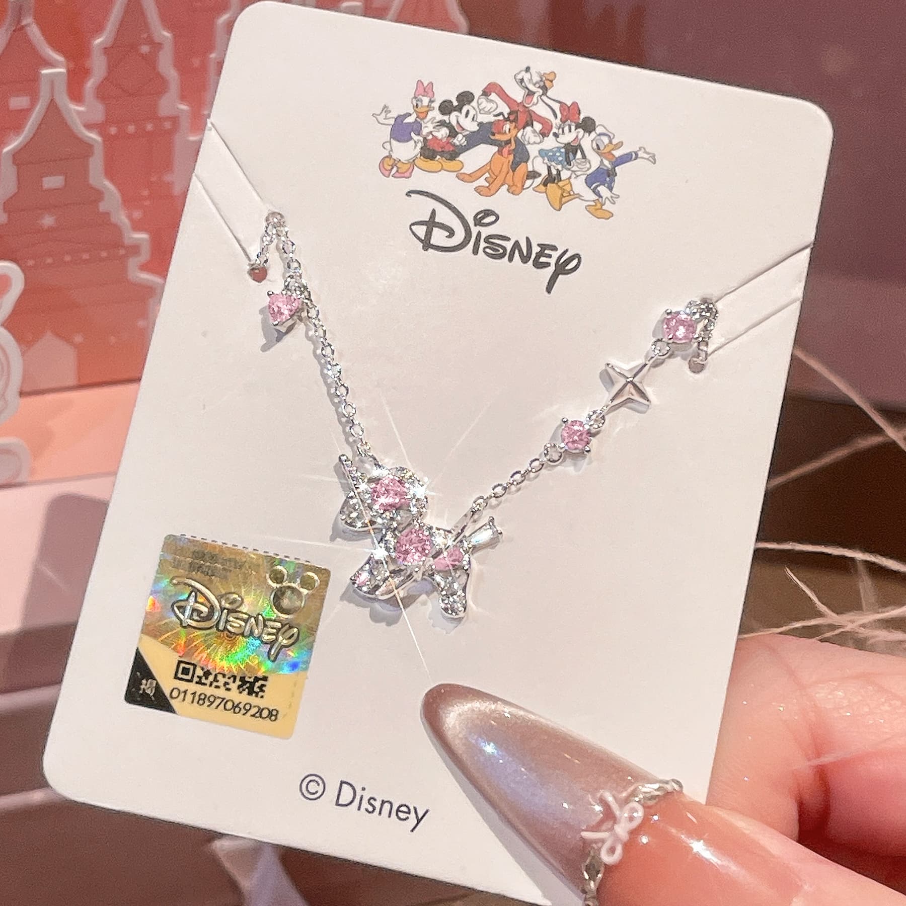 Ожерелье Disney Синтетический кубический цирконий Брасс Ожерелье Женское Розовый - изображение 3