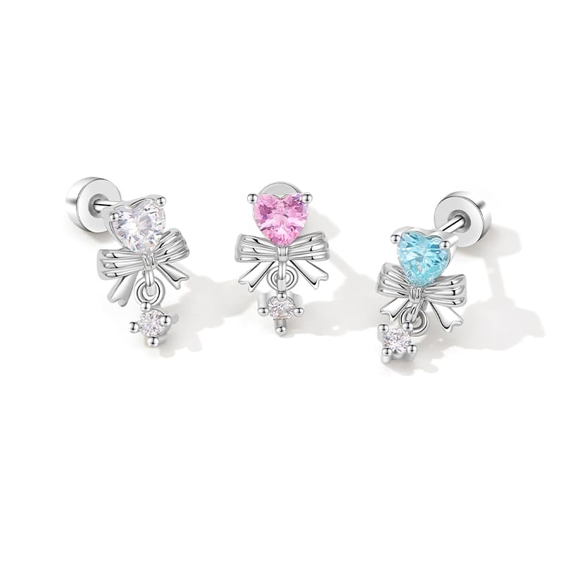 Серьги HMZ Синтетический кубический цирконий медный сплав стальные игольные серьги-гвоздики для женщин - изображение 2