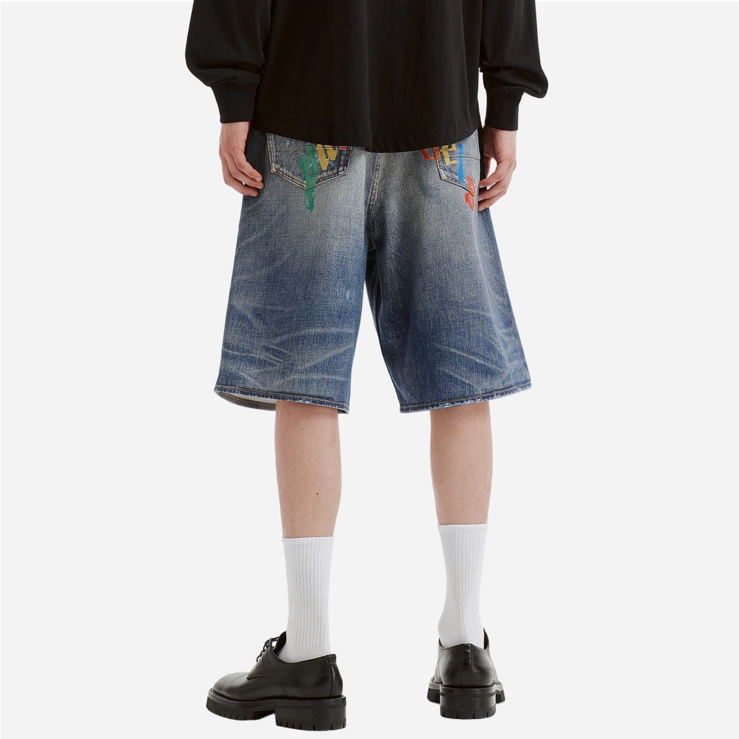 Джинсовые шорты PALM ANGELS Blue Unisex Джинсовые шорты - изображение 3