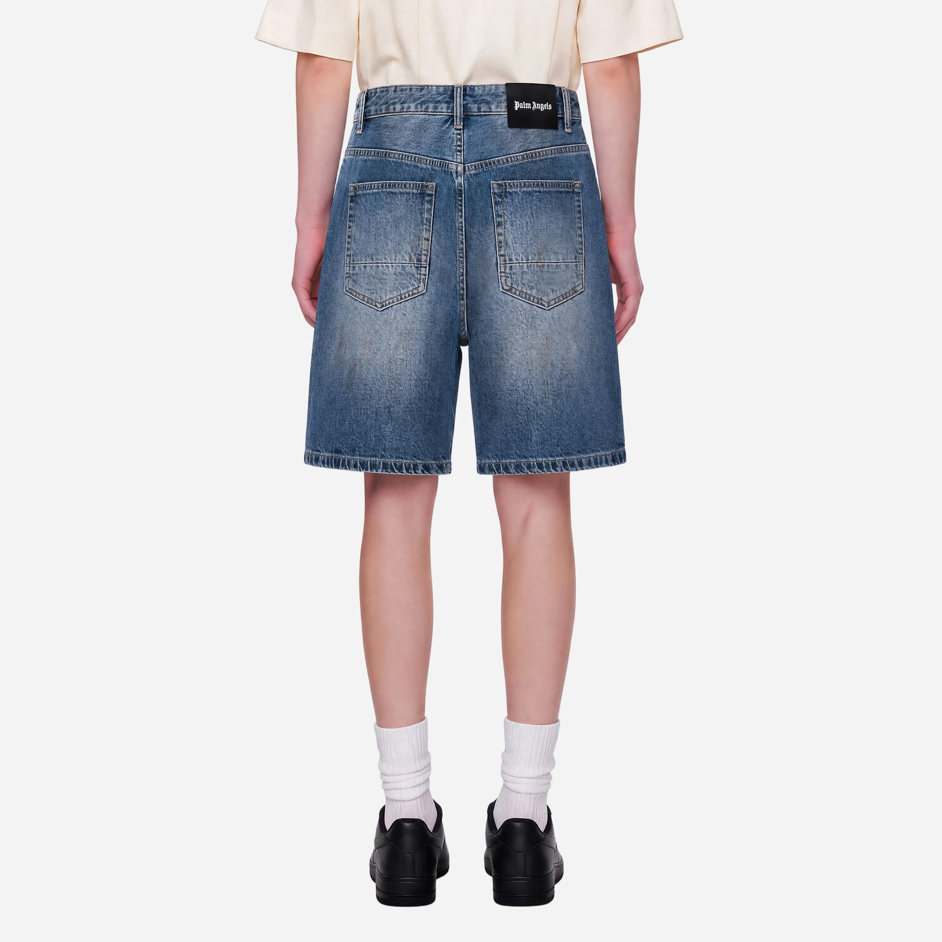Джинсовые шорты PALM ANGELS Blue Unisex Джинсовые шорты - изображение 4