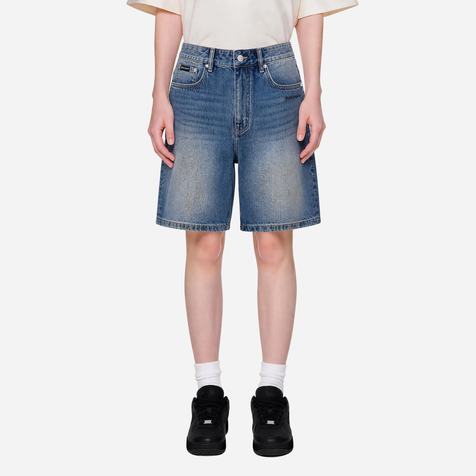 Джинсовые шорты PALM ANGELS Blue Unisex Джинсовые шорты - изображение 3