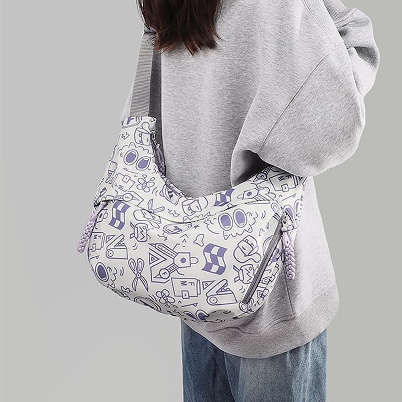 Сумка через плечо VINEY Ткань Сумки кросс-боди Women's White Фиолетовый - изображение 3