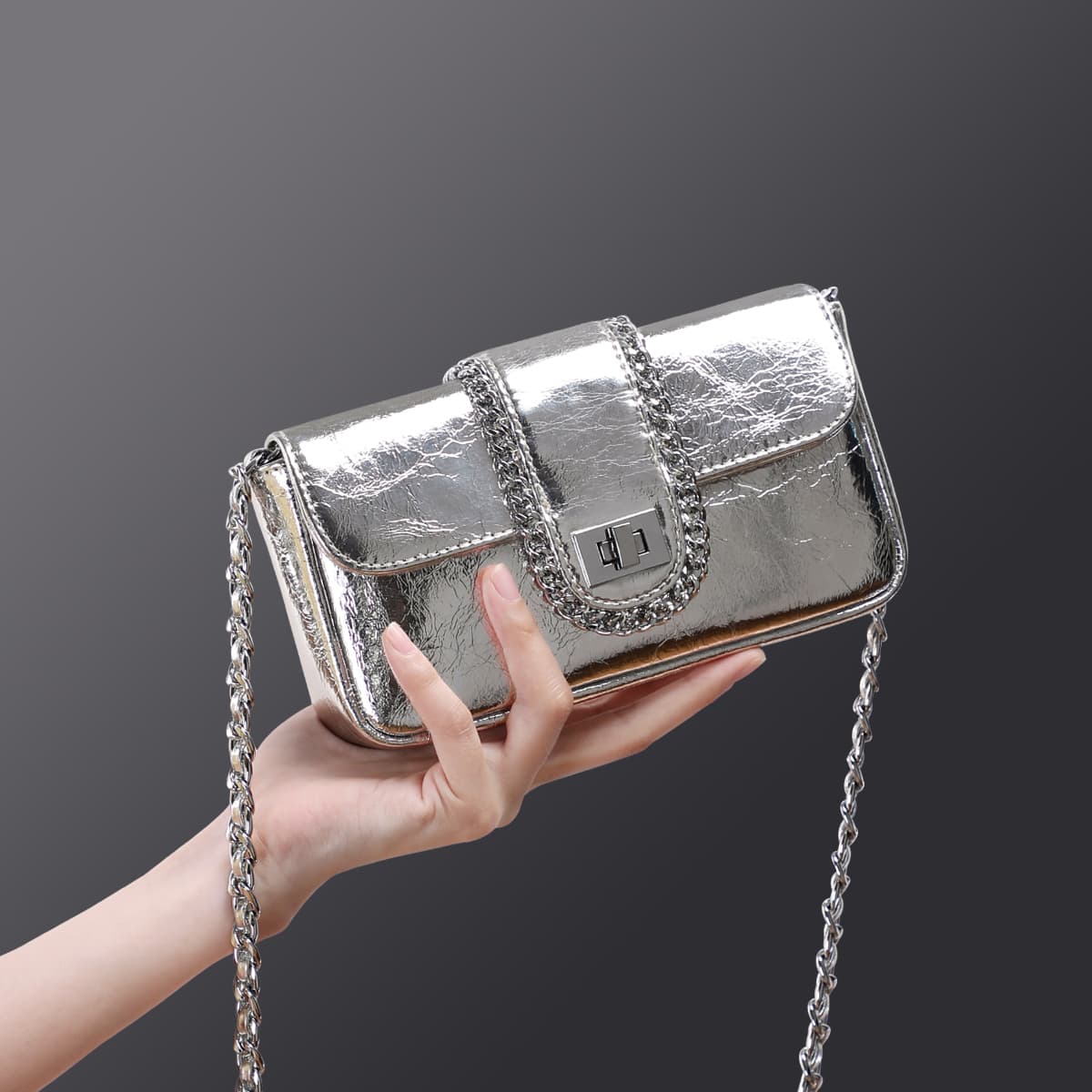 Сумка через плечо VINEY Сумки через плечо Silver Women's - изображение 5