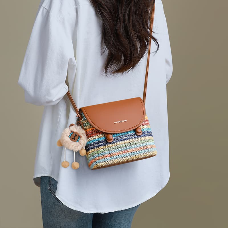 Сумка через плечо VINEY Crossbody Bag Rainbow (Брелок включен) Женская - изображение 5
