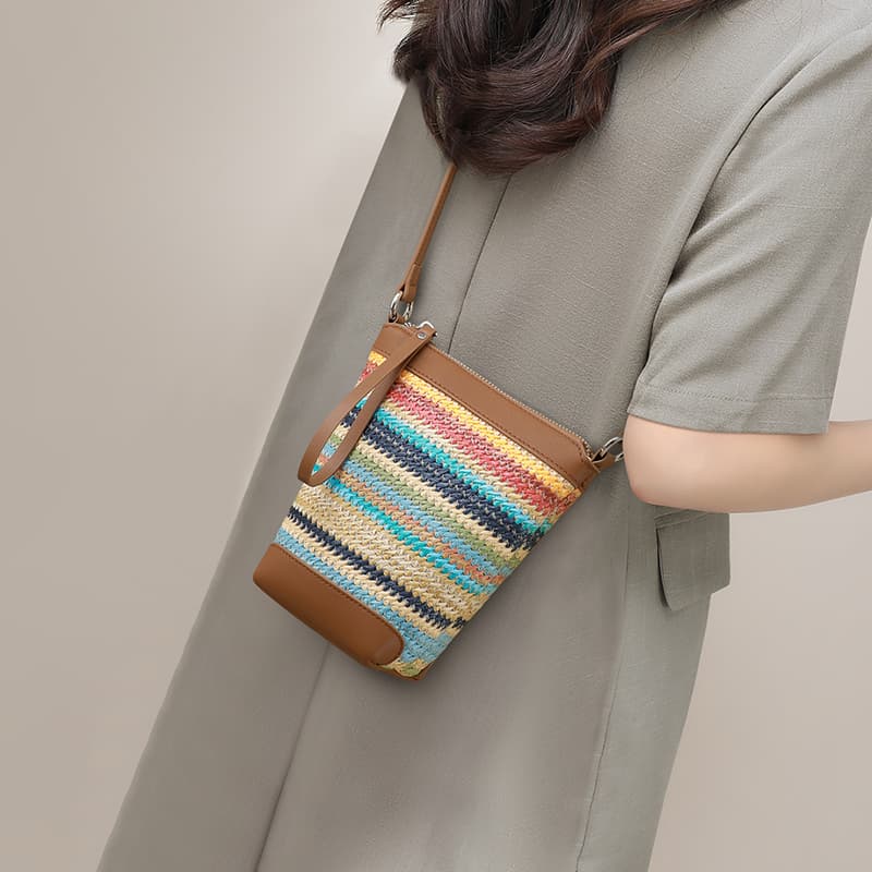 Сумка через плечо VINEY Crossbody сумки Rainbow Brown Women's - изображение 3