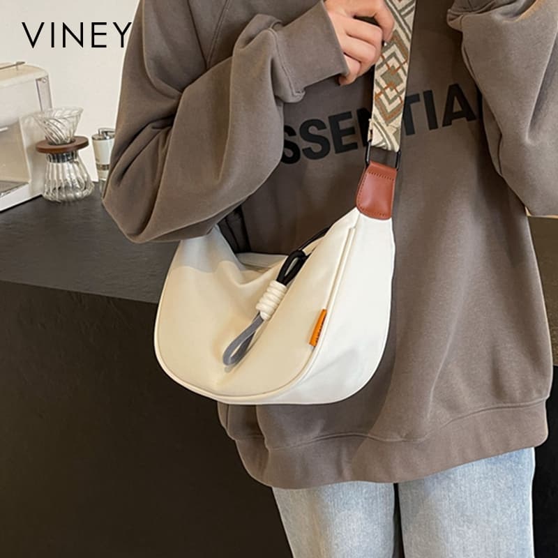 Сумка через плечо VINEY Ткань Сумка через плечо Стандартная Женская Белая и Коричневая - изображение 6