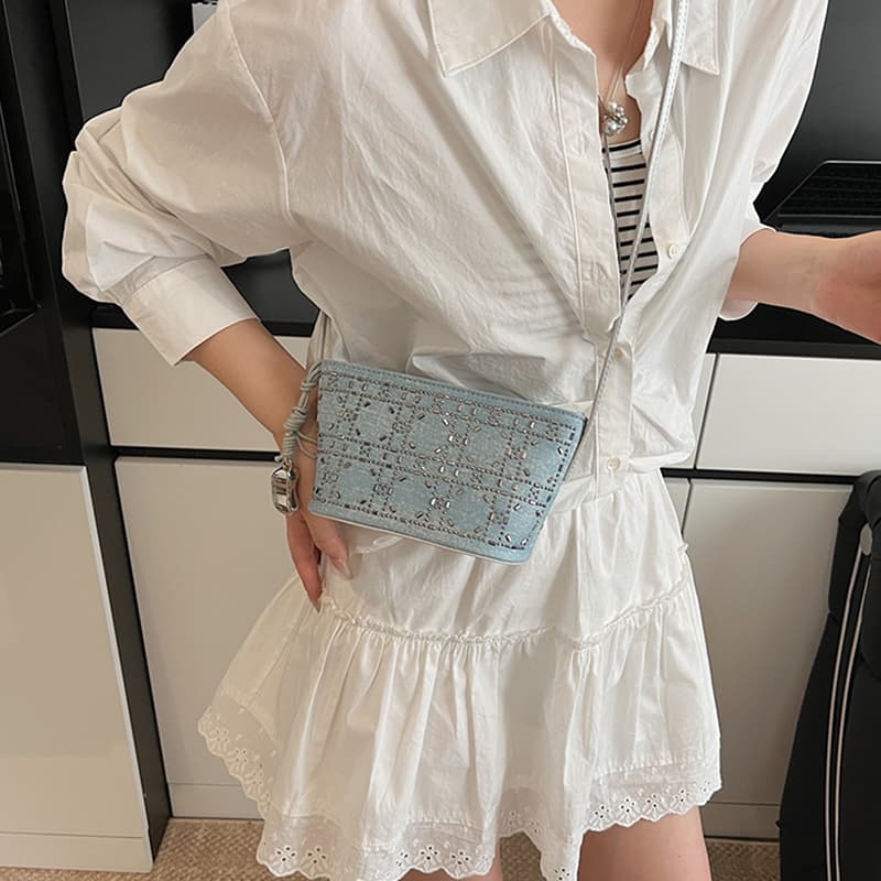 Сумка через плечо VINEY Crossbody Bag Light Blue (с подвеской) Женская - изображение 5