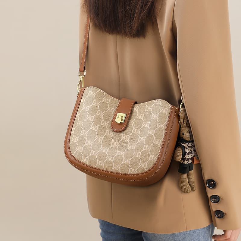 Сумка через плечо VINEY Crossbody сумка Коричневый (Брелок включен) Женская - изображение 3