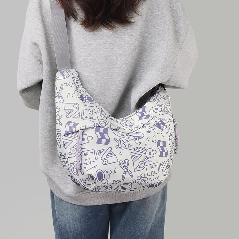 Сумка через плечо VINEY Ткань Сумки кросс-боди Women's White Фиолетовый - изображение 5