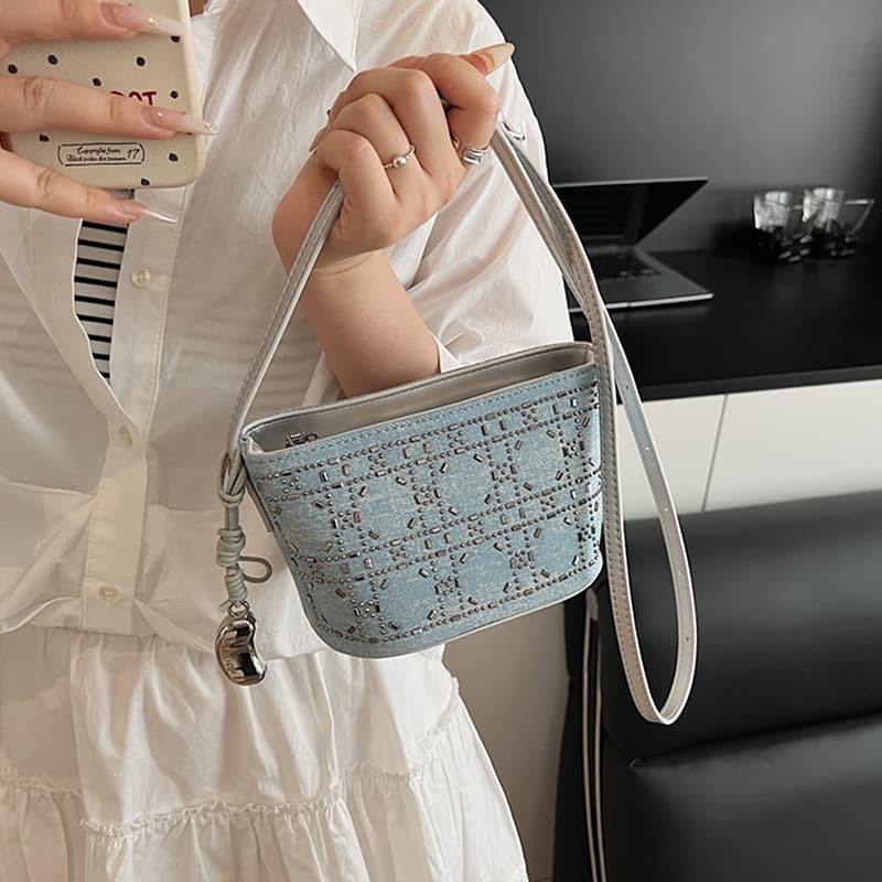 Сумка через плечо VINEY Crossbody Bag Light Blue (с подвеской) Женская - изображение 3