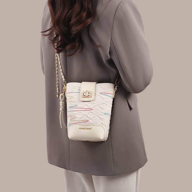 Сумка через плечо VINEY Crossbody сумка Ecru (Брелок включен) Женская - изображение 6