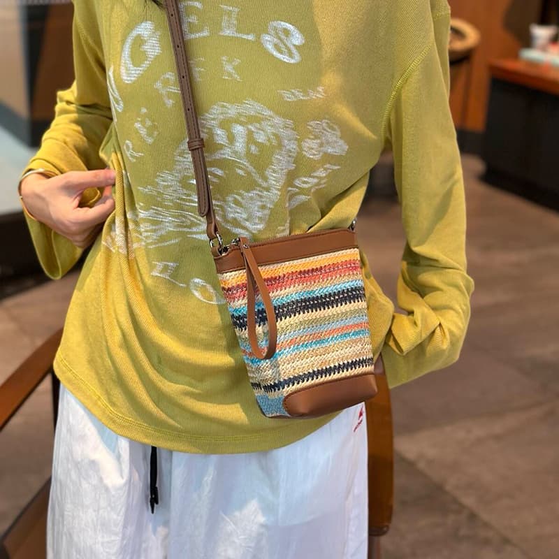 Сумка через плечо VINEY Crossbody сумки Rainbow Brown Women's - изображение 4