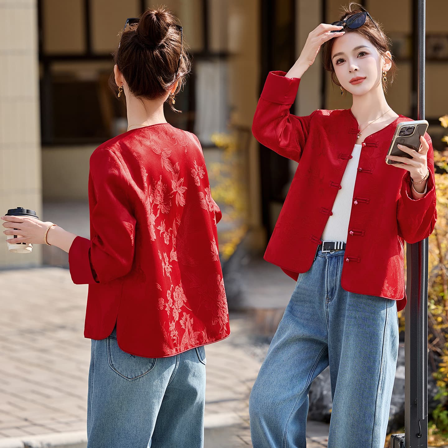 Kaiser Red Women's Short Coat Kaiser Красный Женский Короткий Пальто - изображение 3