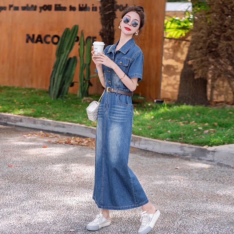 Платье KAISER Slim Fit Denim Casual Comfortable Soft Long Sleeveless Dress Women - изображение 4