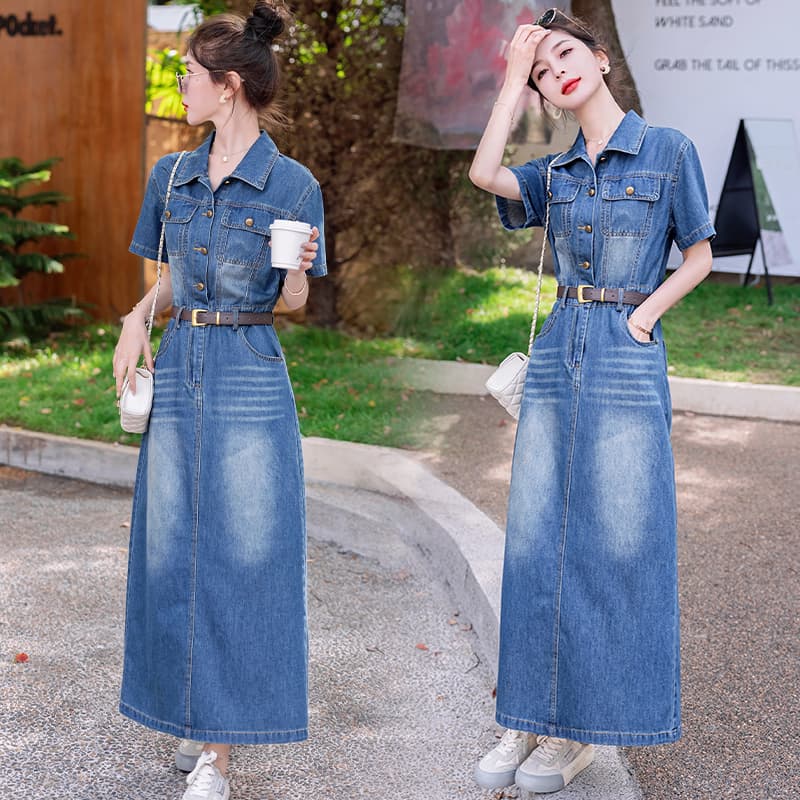 Платье KAISER Slim Fit Denim Casual Comfortable Soft Long Sleeveless Dress Women - изображение 3