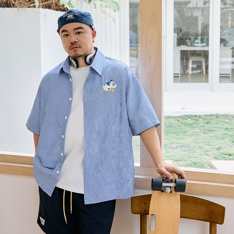 Рубашка WAYNEXZAVIER Blue Men's Shirts WAYNEXZAVIER Синий Мужские Рубашки - изображение 8