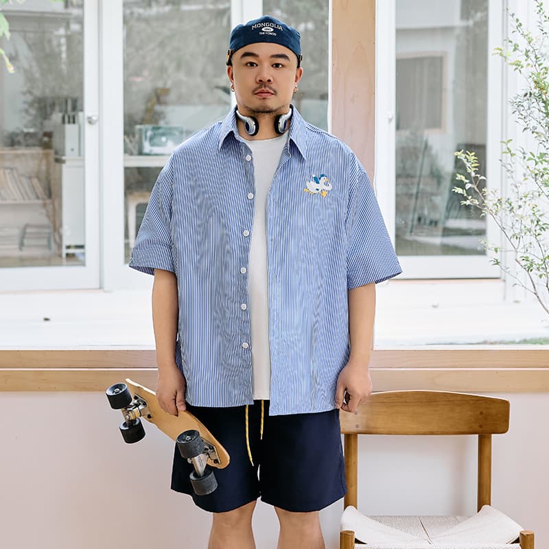 Рубашка WAYNEXZAVIER Blue Men's Shirts WAYNEXZAVIER Синий Мужские Рубашки - изображение 3