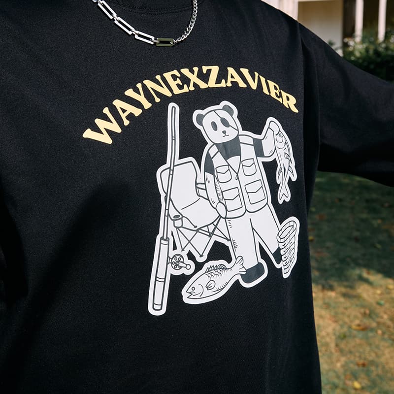 Футболка WAYNEXZAVIER Черные Мужские T-Рубашки - изображение 5
