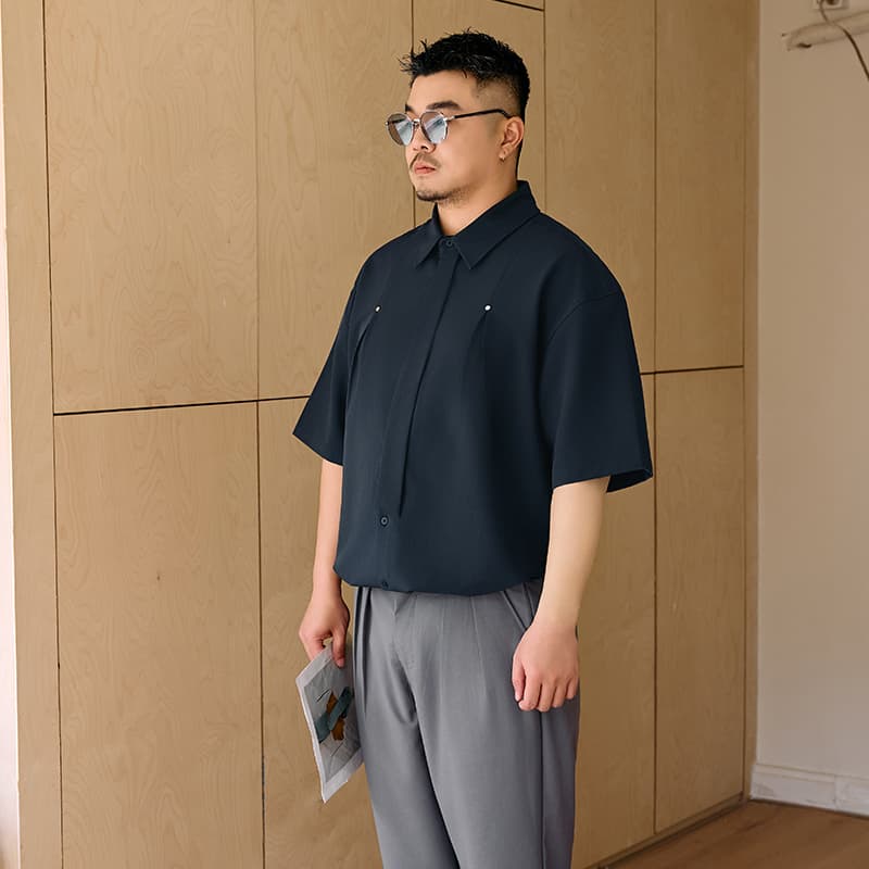 Рубашка WAYNEXZAVIER Blue Men's Shirts WAYNEXZAVIER Синий Мужские Рубашки - изображение 6