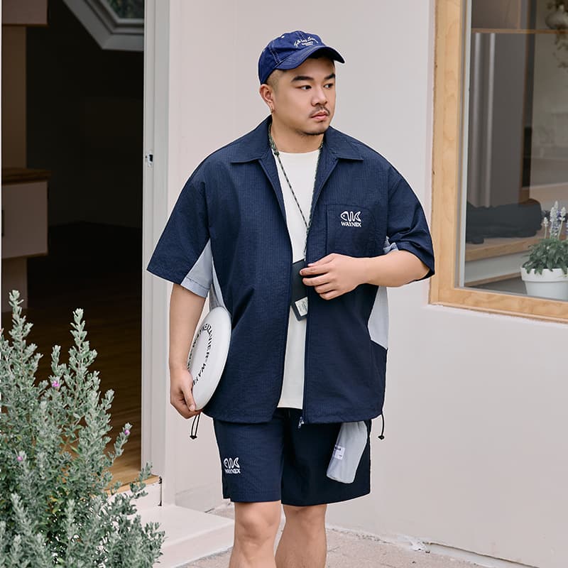 Рубашка WAYNEXZAVIER Blue Men's Shirts WAYNEXZAVIER Синий Мужские Рубашки - изображение 8