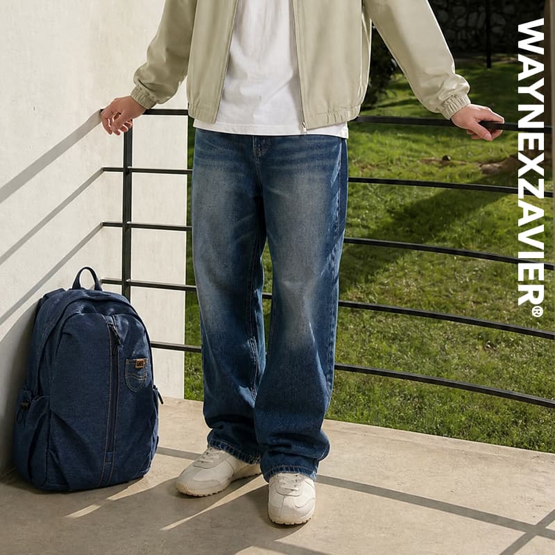 Штаны WAYNEXZAVIER Синий Мужской Джинсы - изображение 3