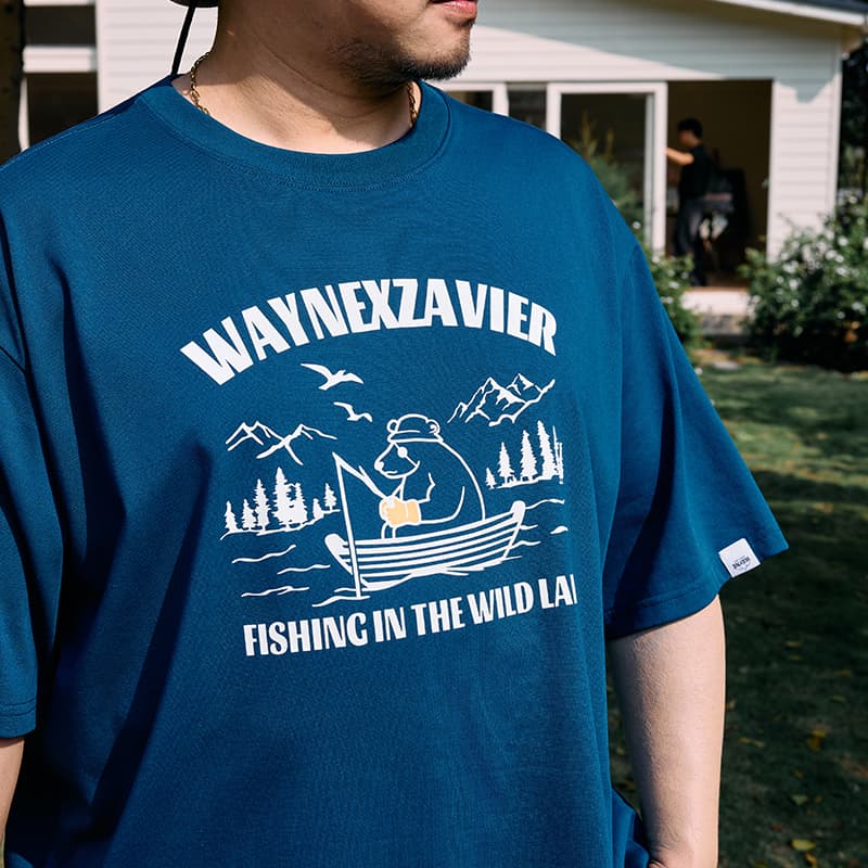 Футболка WAYNEXZAVIER Синий Мужская T-Рубашка - изображение 5