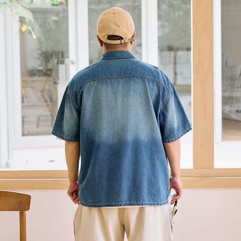 Рубашка WAYNEXZAVIER Blue Men's Shirts WAYNEXZAVIER Синий Мужские Рубашки - изображение 4