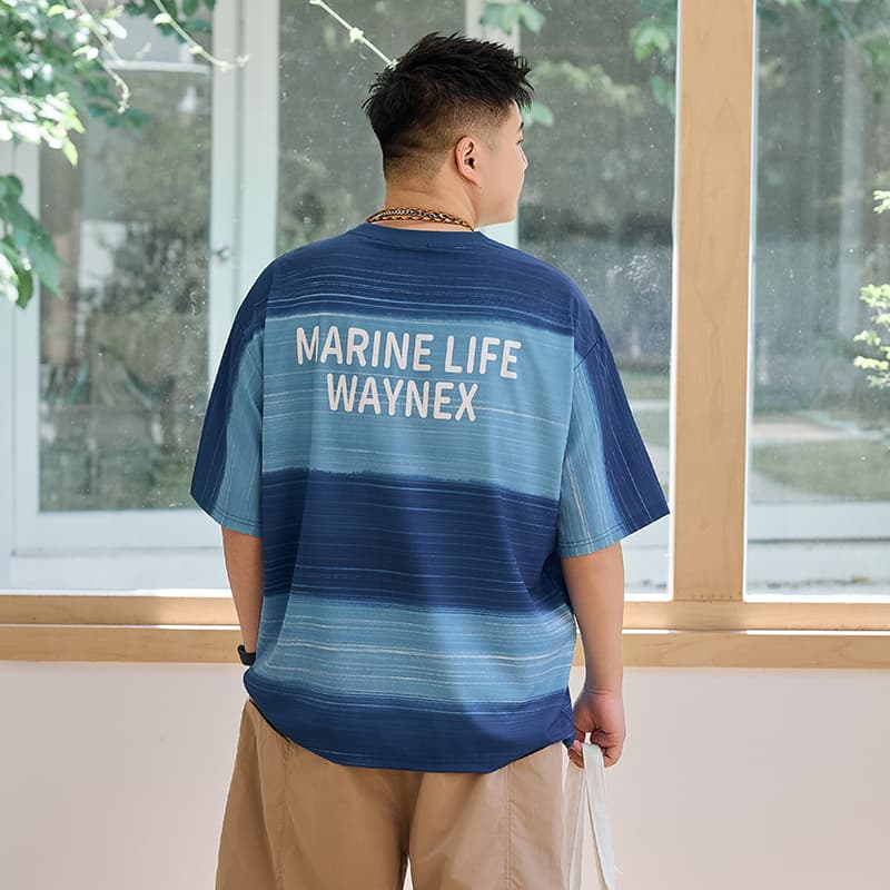 Футболка WAYNEXZAVIER Синий Мужская T-Рубашка - изображение 3
