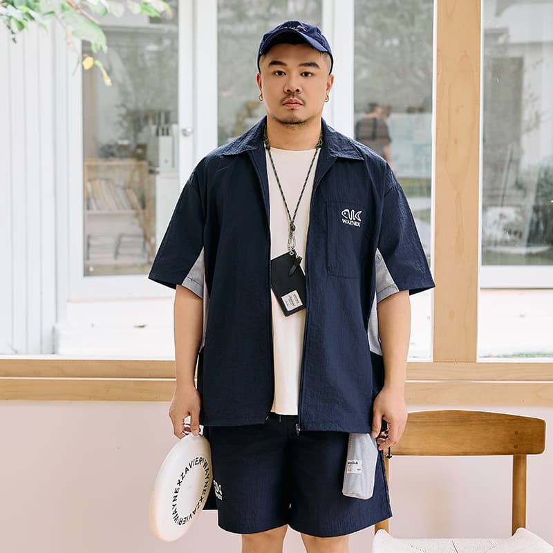 Рубашка WAYNEXZAVIER Blue Men's Shirts WAYNEXZAVIER Синий Мужские Рубашки - изображение 3