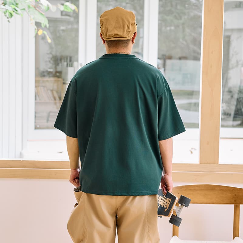 Футболка WAYNEXZAVIER Зеленые Мужские T-рубашки - изображение 4