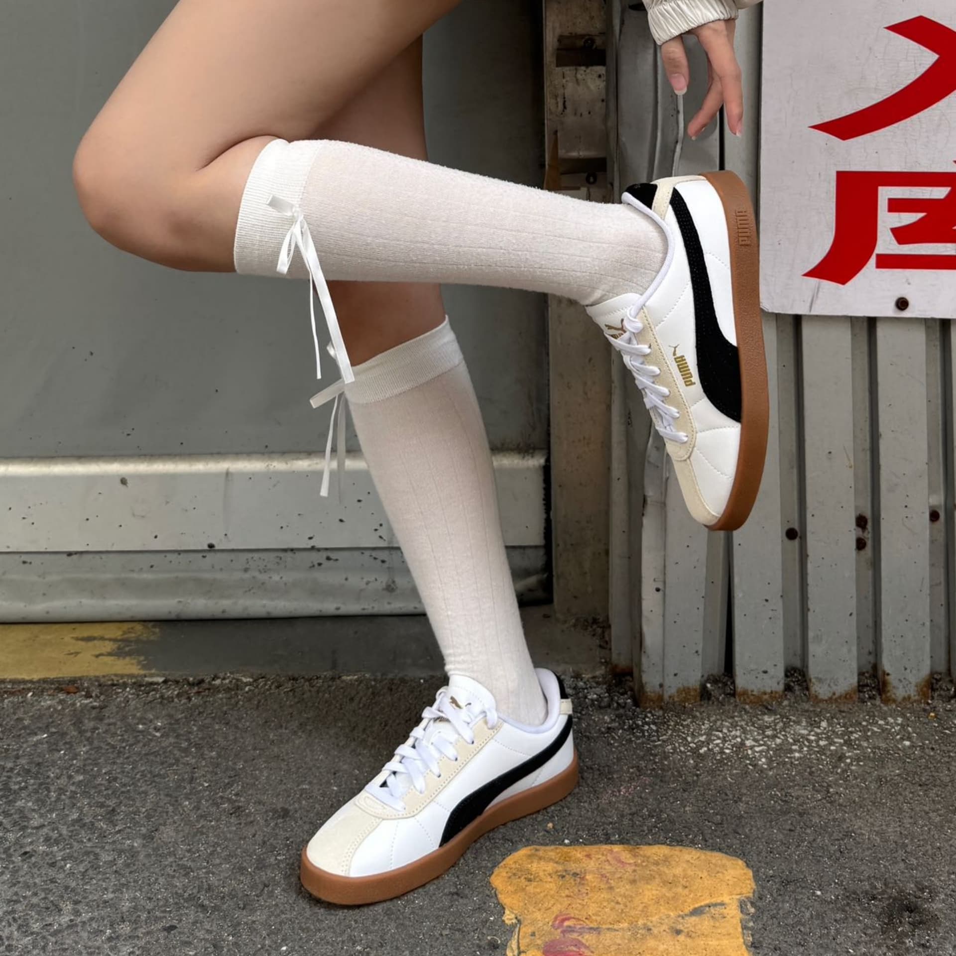 Кроссовки PUMA Club 2 Low Топ Кеды немецкой армии (GAT) Унисекс Черный белый - изображение 7