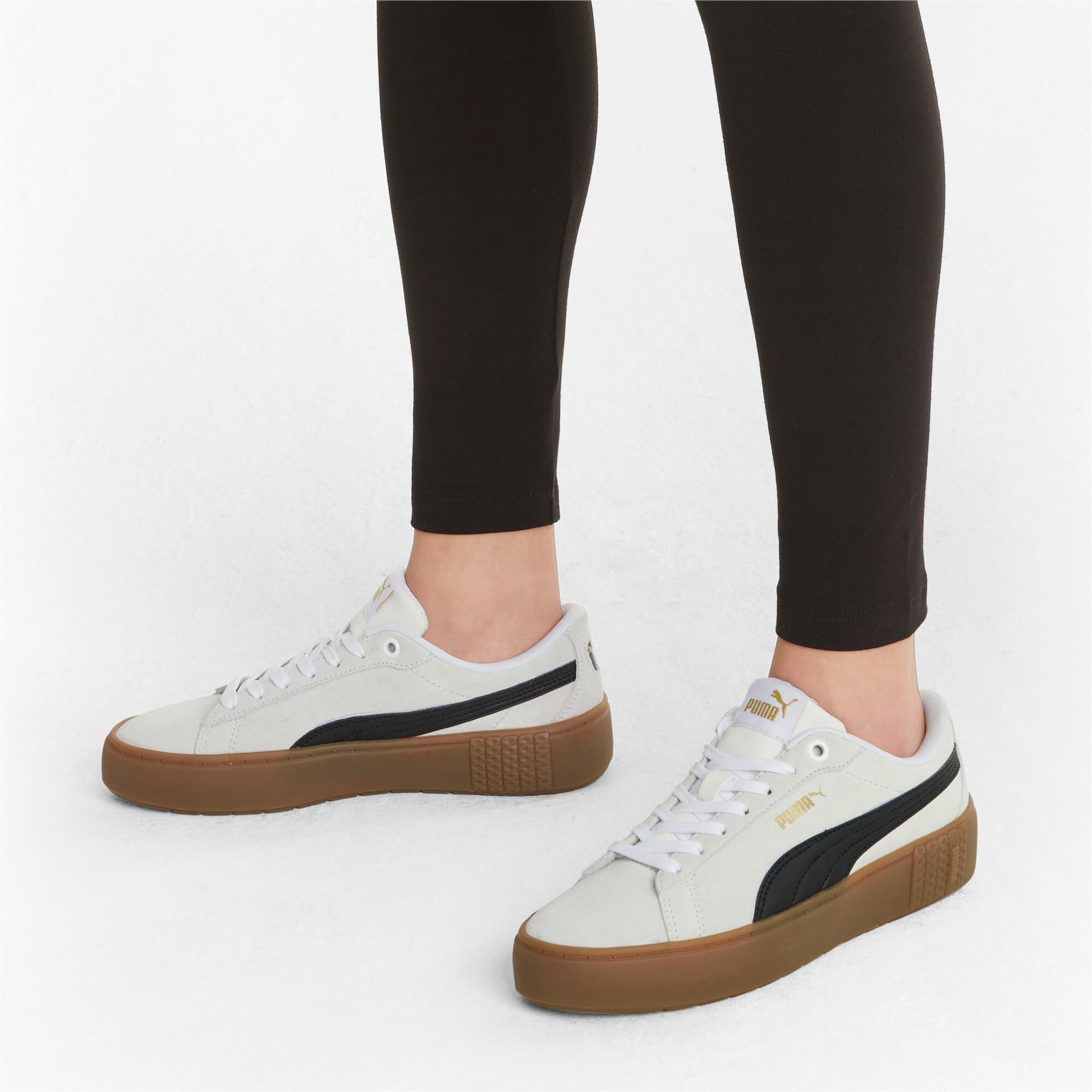 Кроссовки PUMA Smash Platform V2 Suede White Black - изображение 6