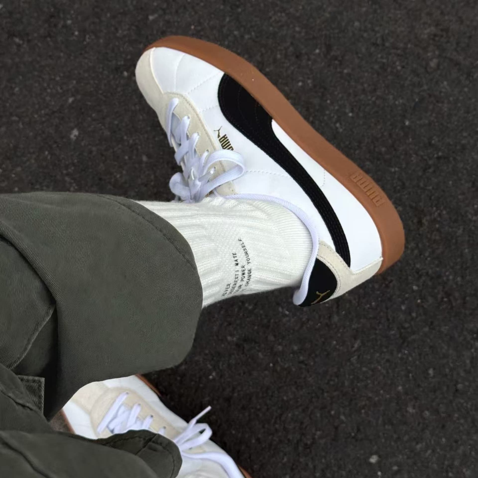 Кроссовки PUMA Club 2 Low Топ Кеды немецкой армии (GAT) Унисекс Черный белый - изображение 8