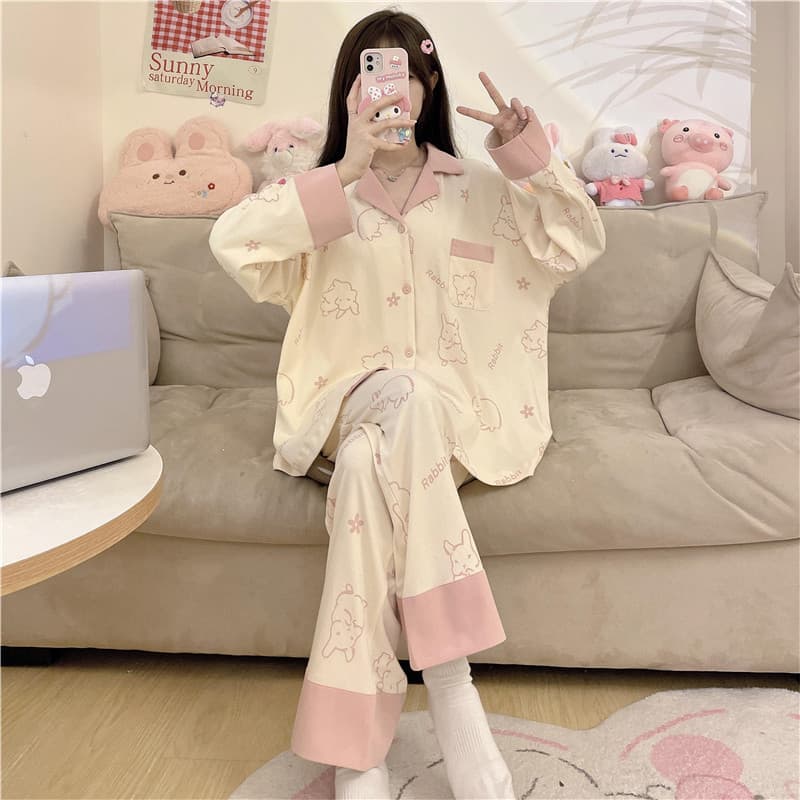Пижама VINEY Pink Bunny Женские Пижамные Комплекты - изображение 2