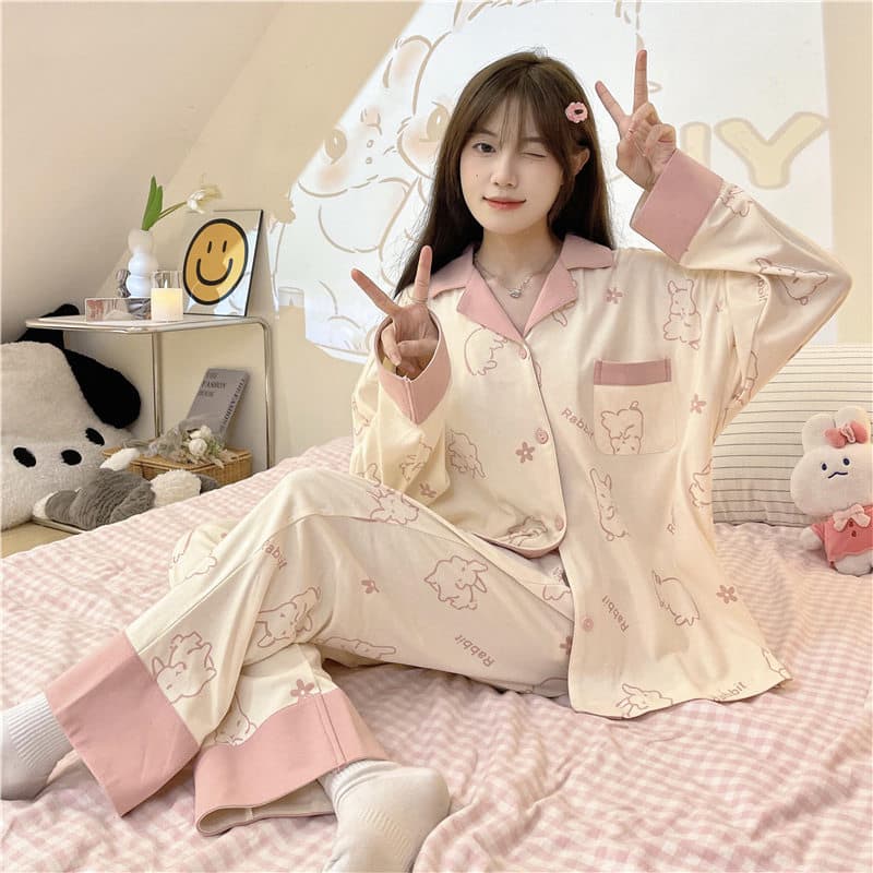 Пижама VINEY Pink Bunny Женские Пижамные Комплекты - изображение 4