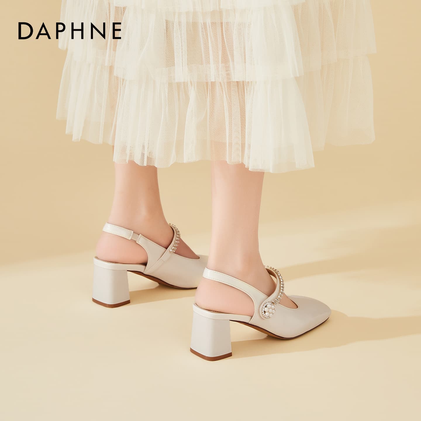 Туфли DAPHNE Грубый каблук Высокие каблуки 6,5 см Женские - изображение 5
