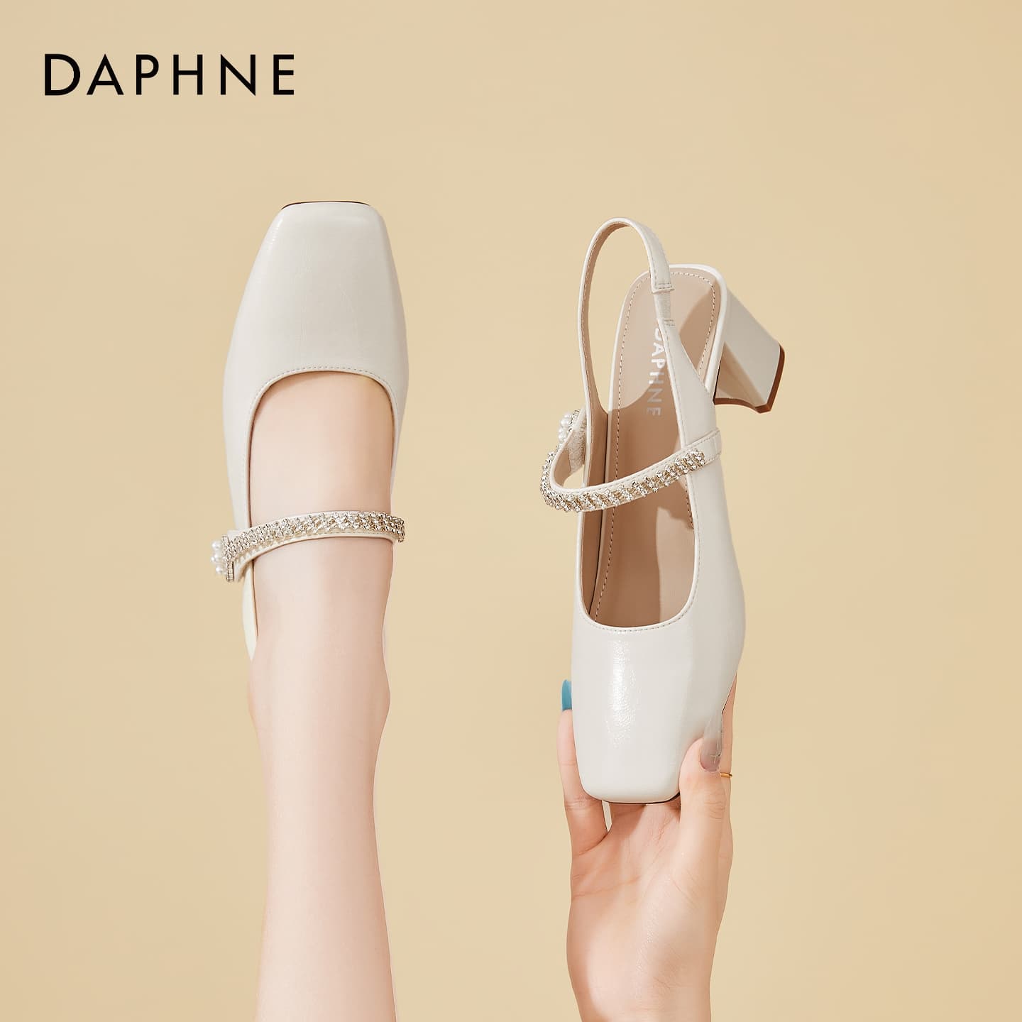 Туфли DAPHNE Грубый каблук Высокие каблуки 6,5 см Женские - изображение 3