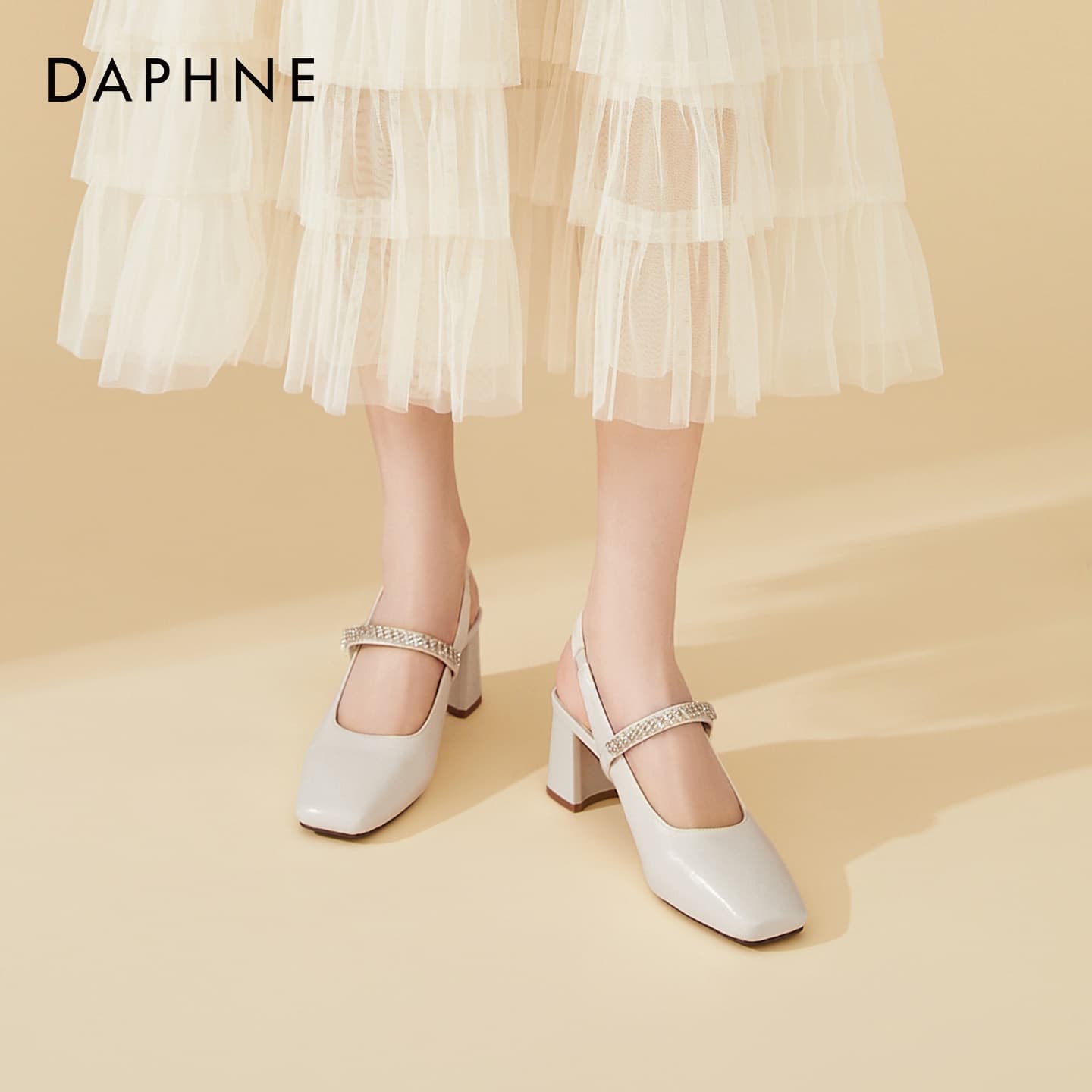 Туфли DAPHNE Грубый каблук Высокие каблуки 6,5 см Женские - изображение 4