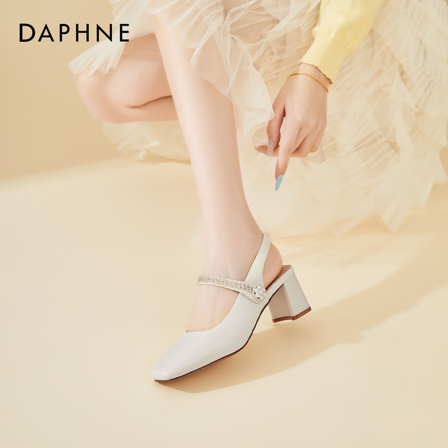 Туфли DAPHNE Грубый каблук Высокие каблуки 6,5 см Женские - изображение 6