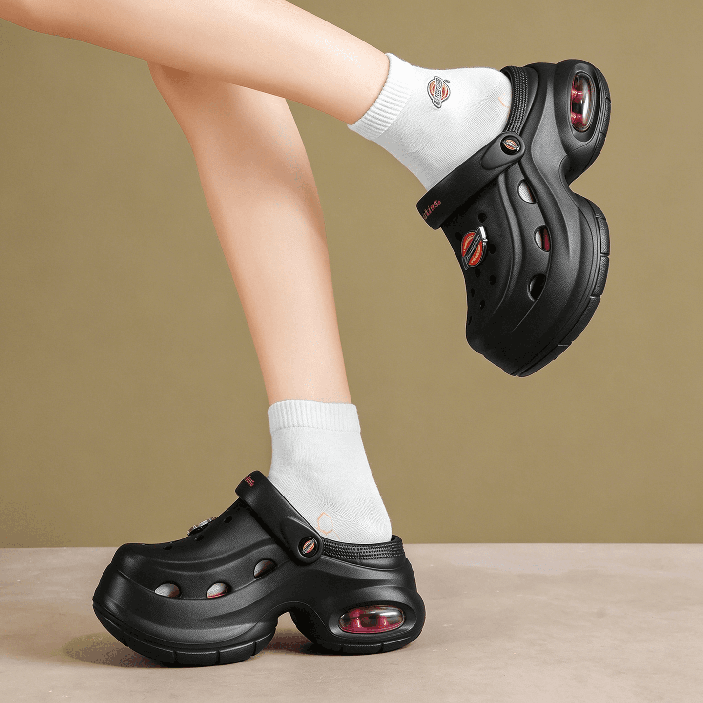 Сабо Dickies ЭВА Сабо Женские Черный Розовый Красный - изображение 4