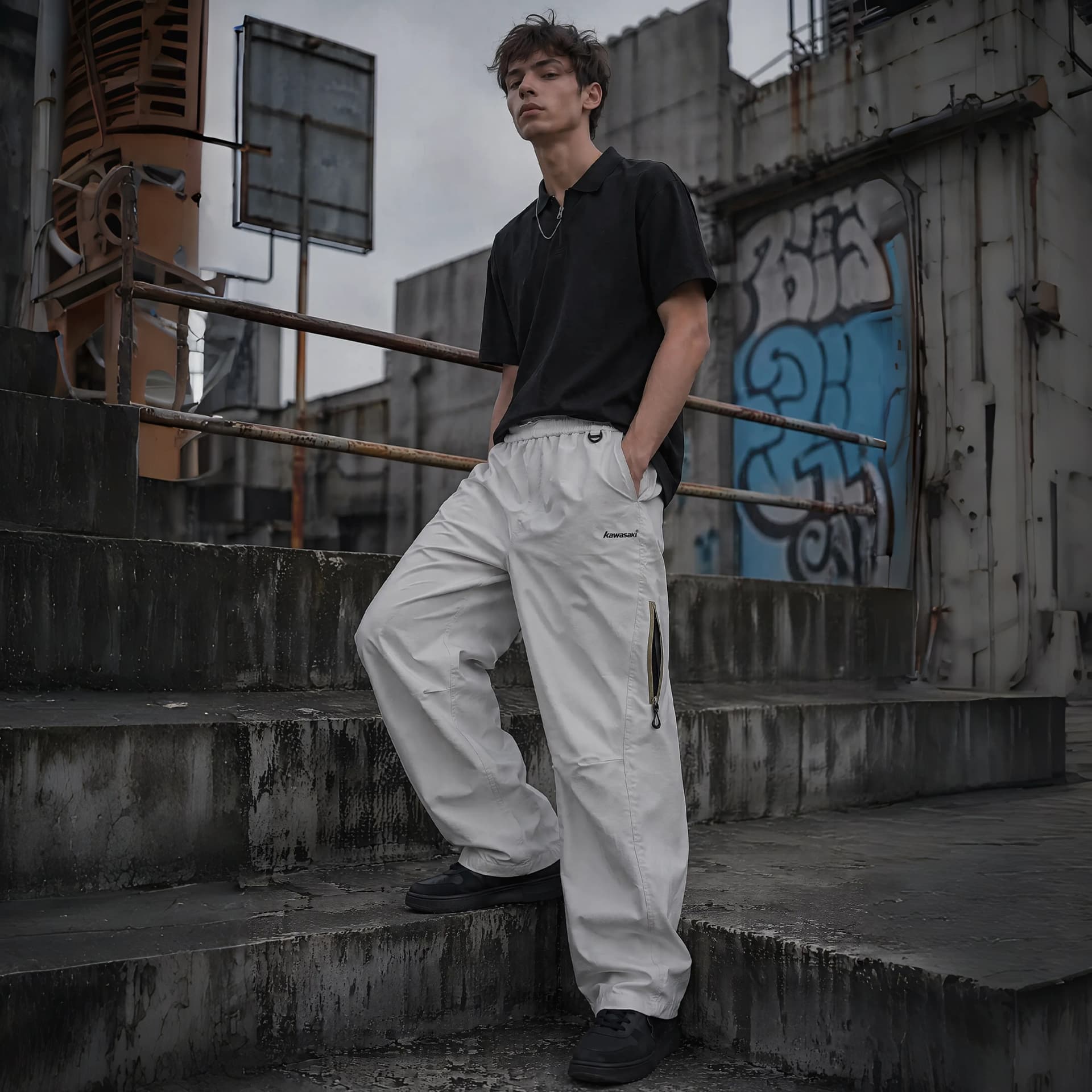 Штаны Kawasaki Unisex Windproof Pants Кавасаки Унисекс Ветрозащитные Штаны - изображение 4