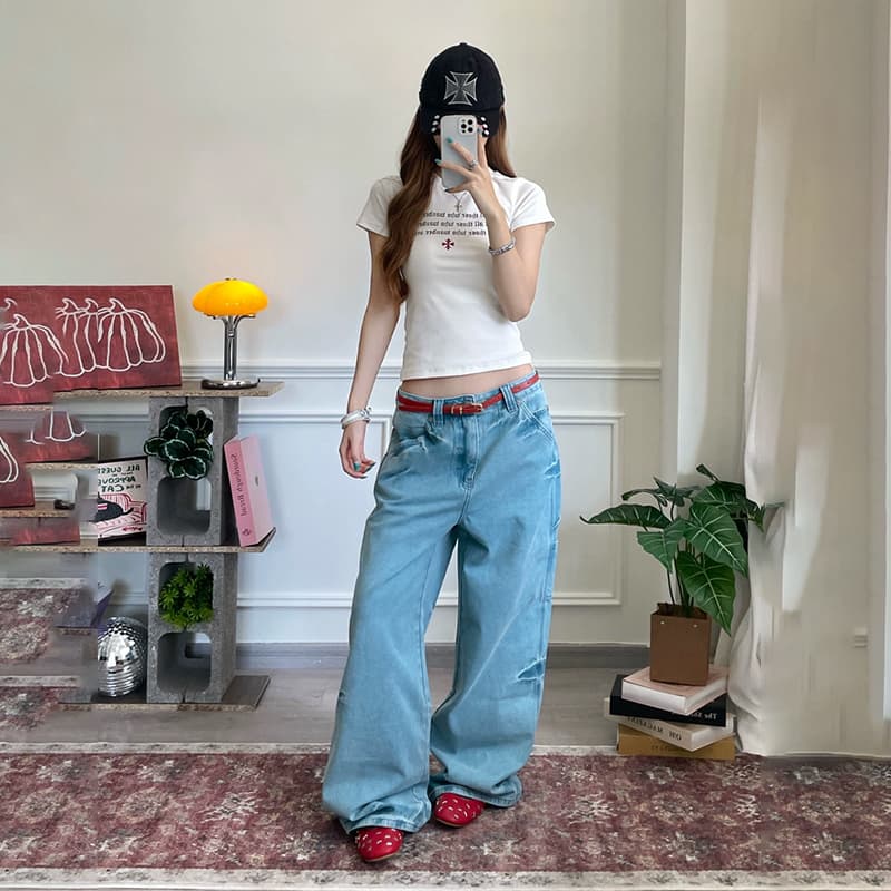 Джинсы BONELESS Cut Blue Women's Jeans BONELESS Cut Синие Женские Джинсы - изображение 4