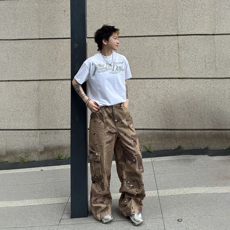 BONELESS Cut Yellow Camouflage Women's Cargo Pants - изображение 5