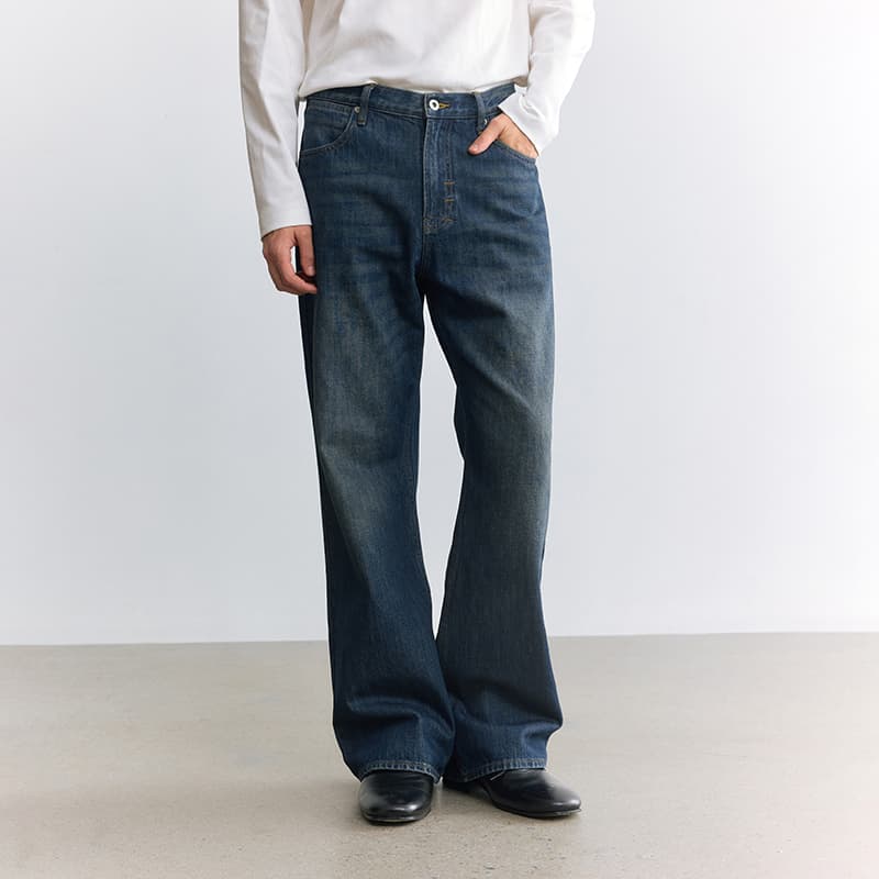 Штаны BONELESS Cut Washed Dark Blue Men's Jeans - изображение 3
